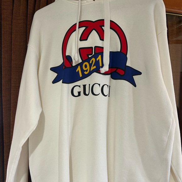 Men's Gucci jersey cotton hoodie, interlocking G 1921 anniversary motif large - Picture 5 of 12